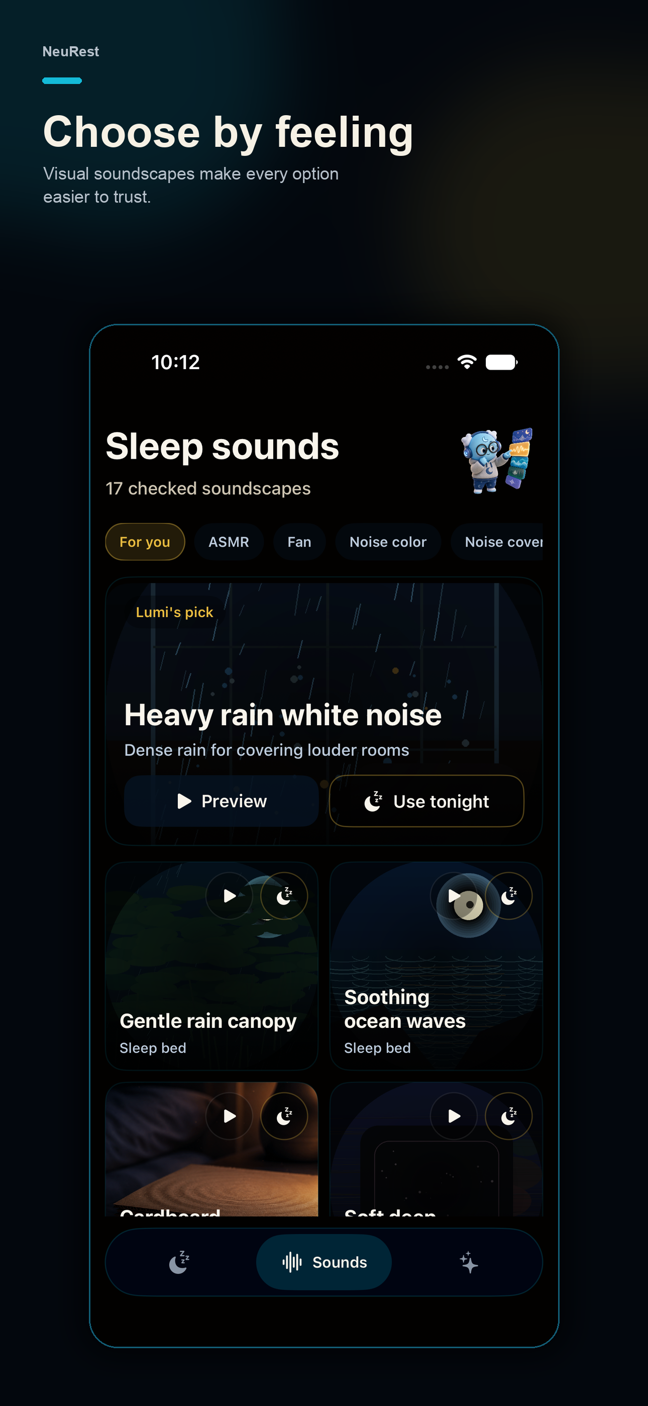 NeuRest sounds library to browse and choose from.